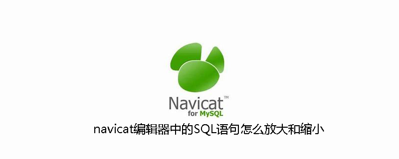 navicat编辑器中的SQL语句怎么放大和缩小